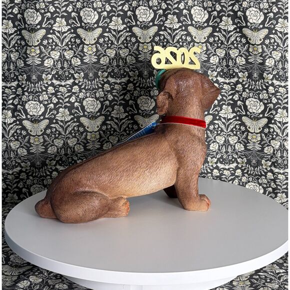 Holiday Dachshund Statue with Glasses & Bow Tie – 2026 New Year Dog, Wiener Dog - Picture 8 of 11